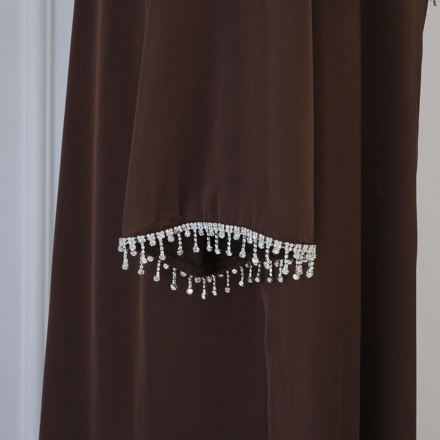 LUMAYA LUMAYA1047 1pcs Solid Color Beaded Cardigan Robe
