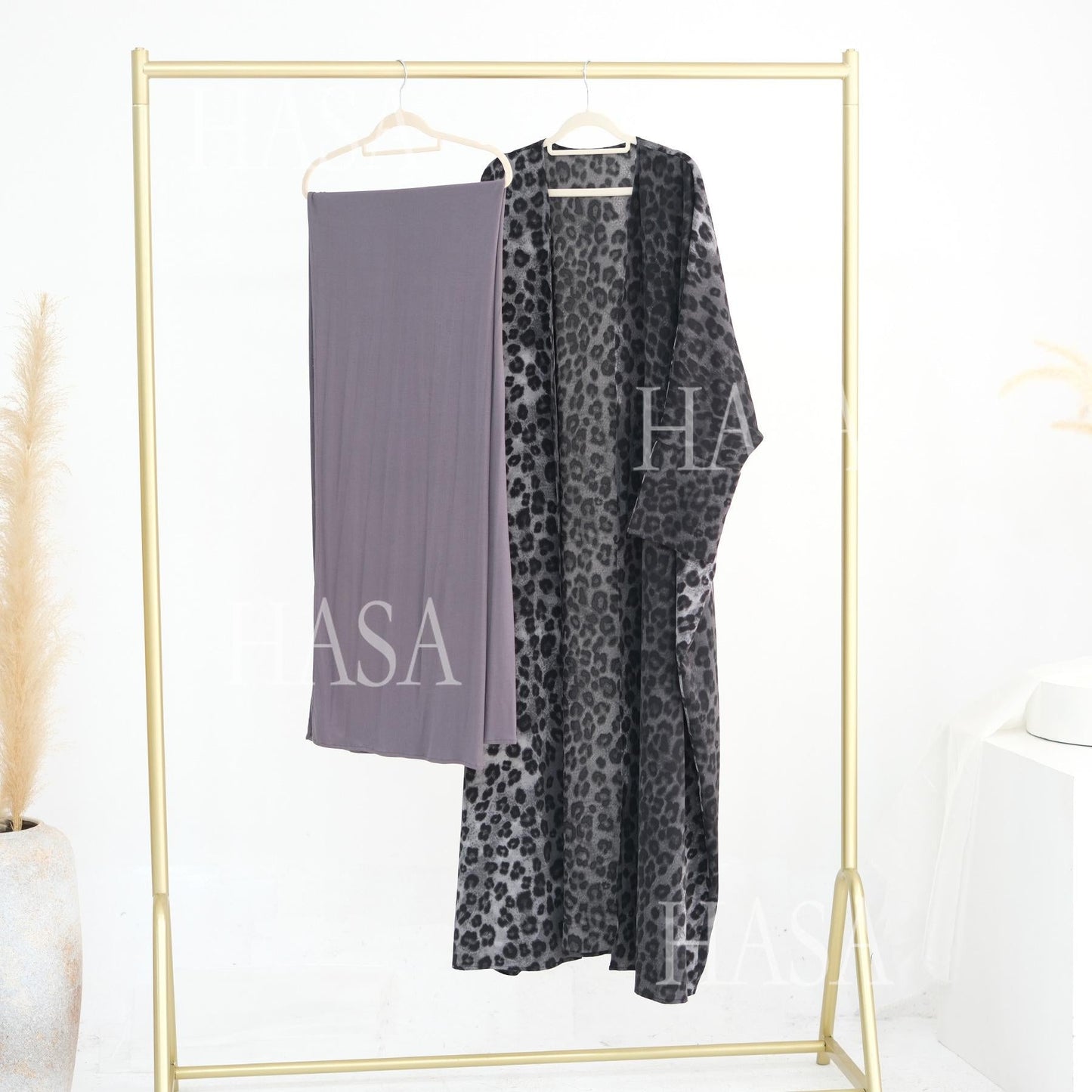 LM6576 Women's Printed Cardigan Abaya (with Optional Matching Headscarf)