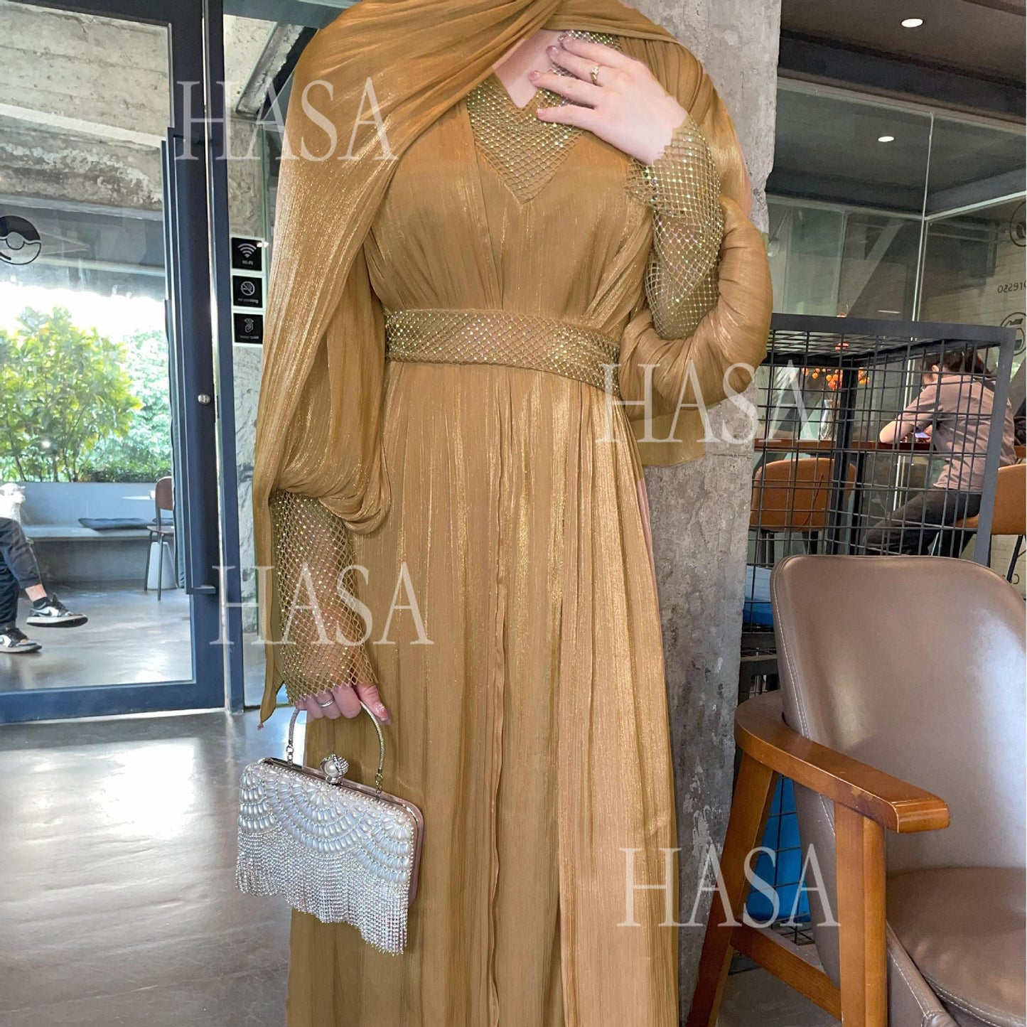LUMAYA6481  Chiffon Robe 4 - Piece Set for Graceful Look