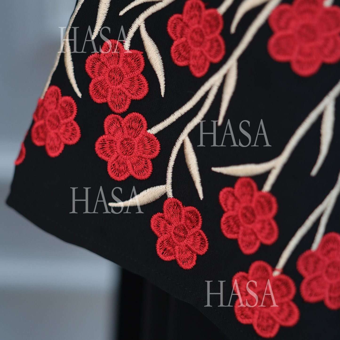 HA6529 Embroidered cardigan robe with headscarf, optional inner wear combination