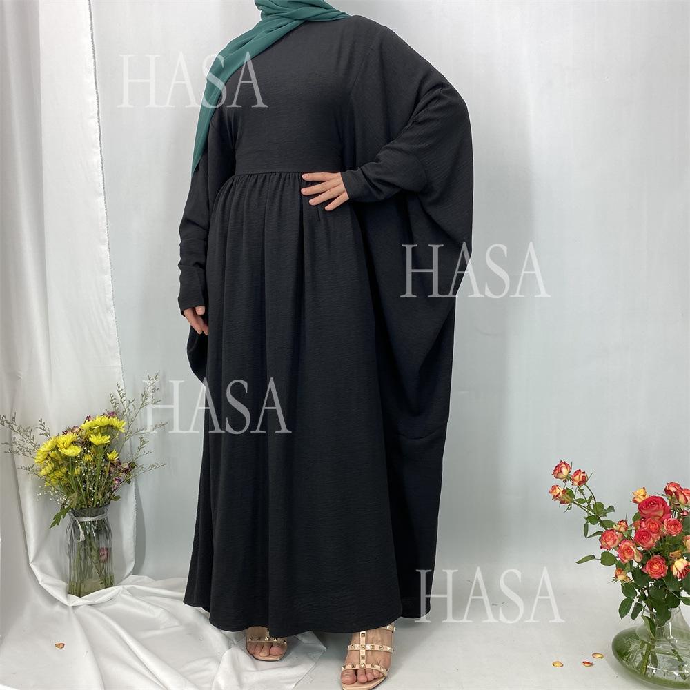 LM6586 Loose Turkish Pleated Dress, Fashionable Long Design