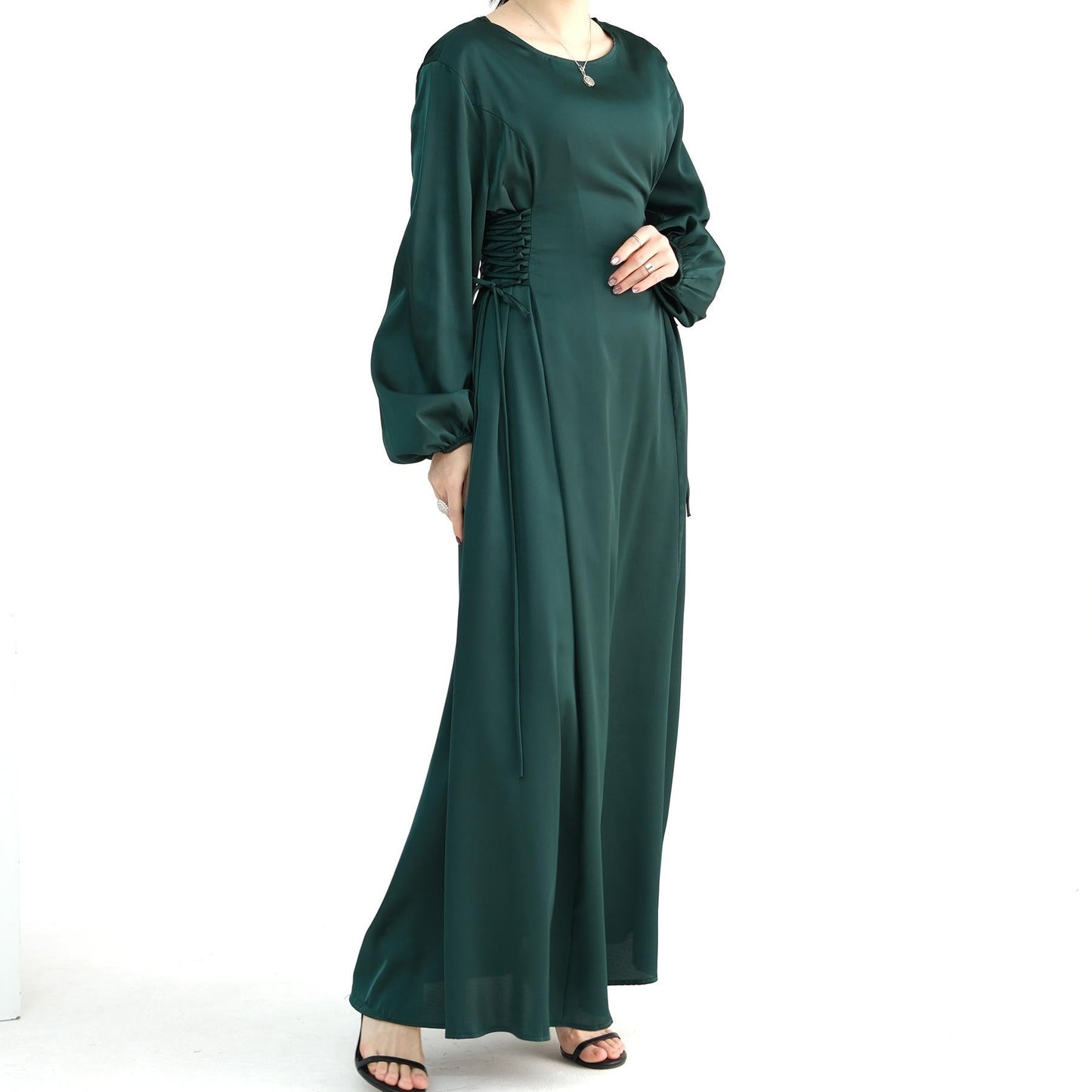 LUMAYA LUMAYA0991 Solid Color High-necked Slim Elegant Dress
