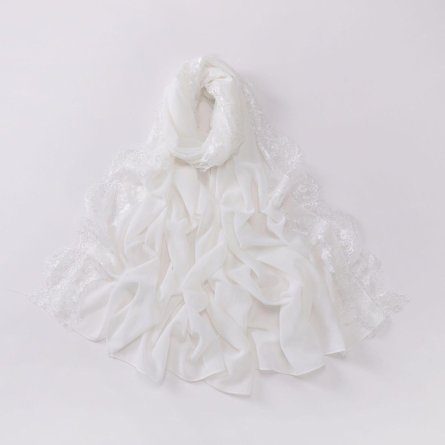LUMAYA LM1119 Chiffon Lace Edge Headband Hijab