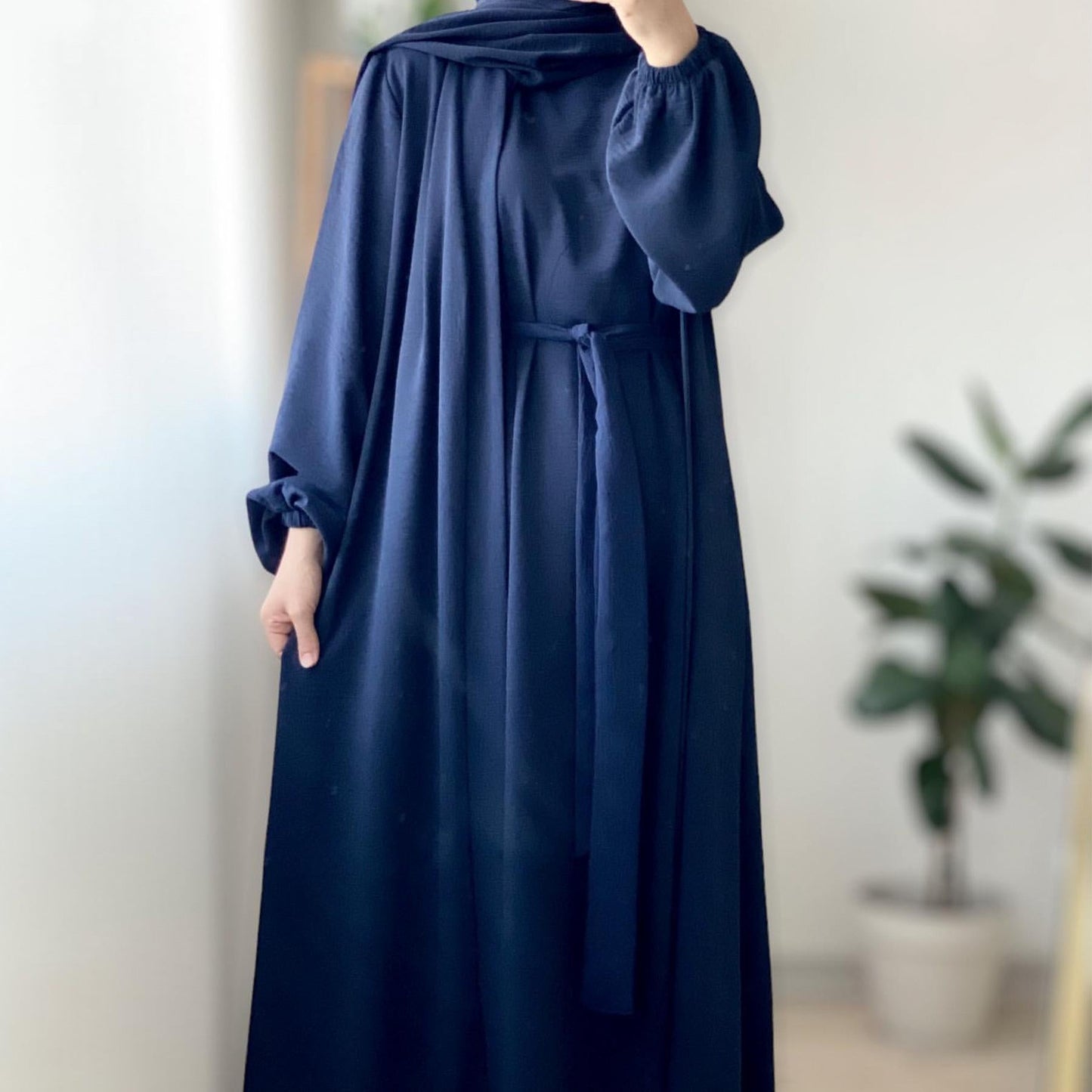 LUMAYA LUMAYA0995 3pcs Cardigan+without  Sleeves Inner Dress+Hijab