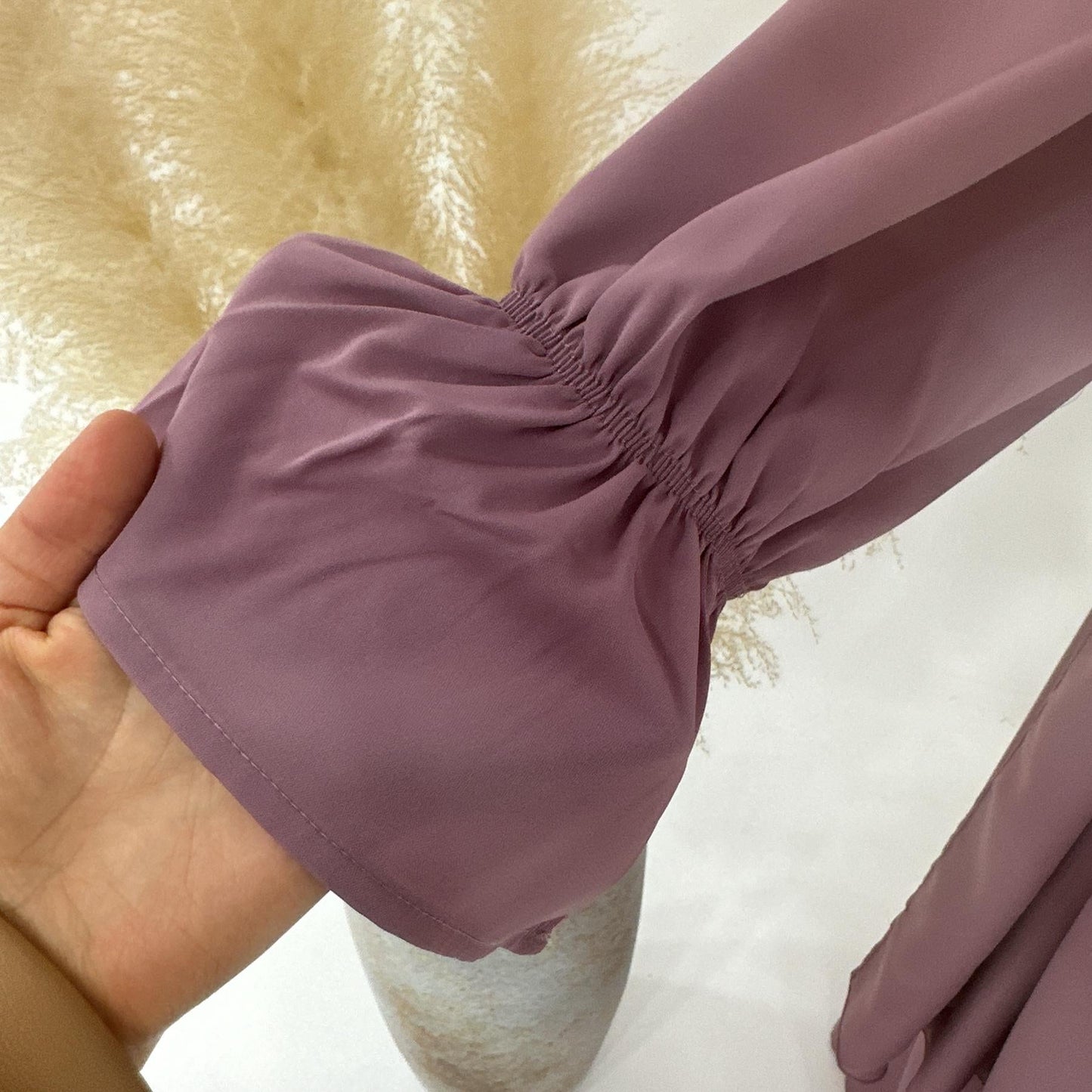 LUMAYA LM1173 Solid Color Hooded Abaya with Side Pocket