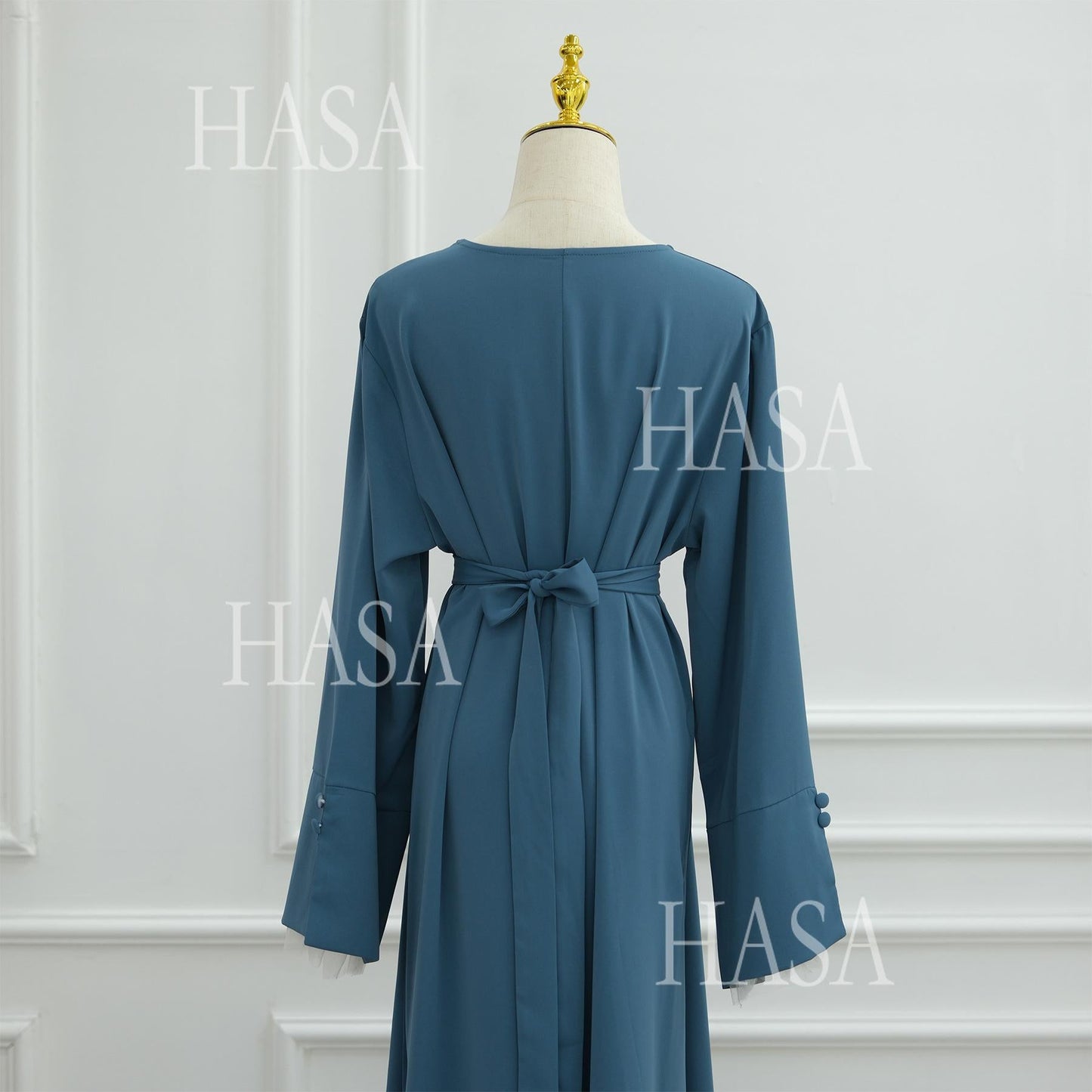 LUMAYASA's series LUMAYA6507 Simple style spliced lace robe dress (headscarf not included)