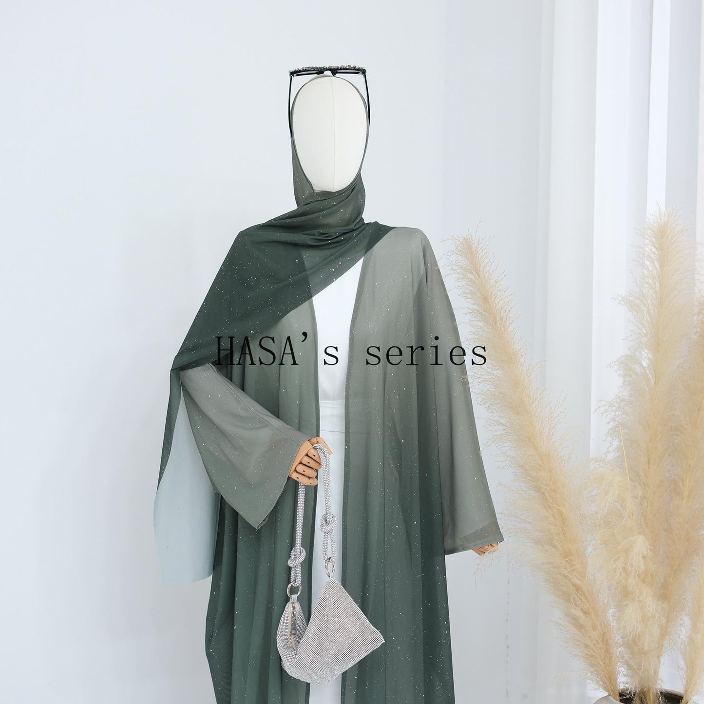 LUMAYA4839 Gradient Sequined Long Cardigan