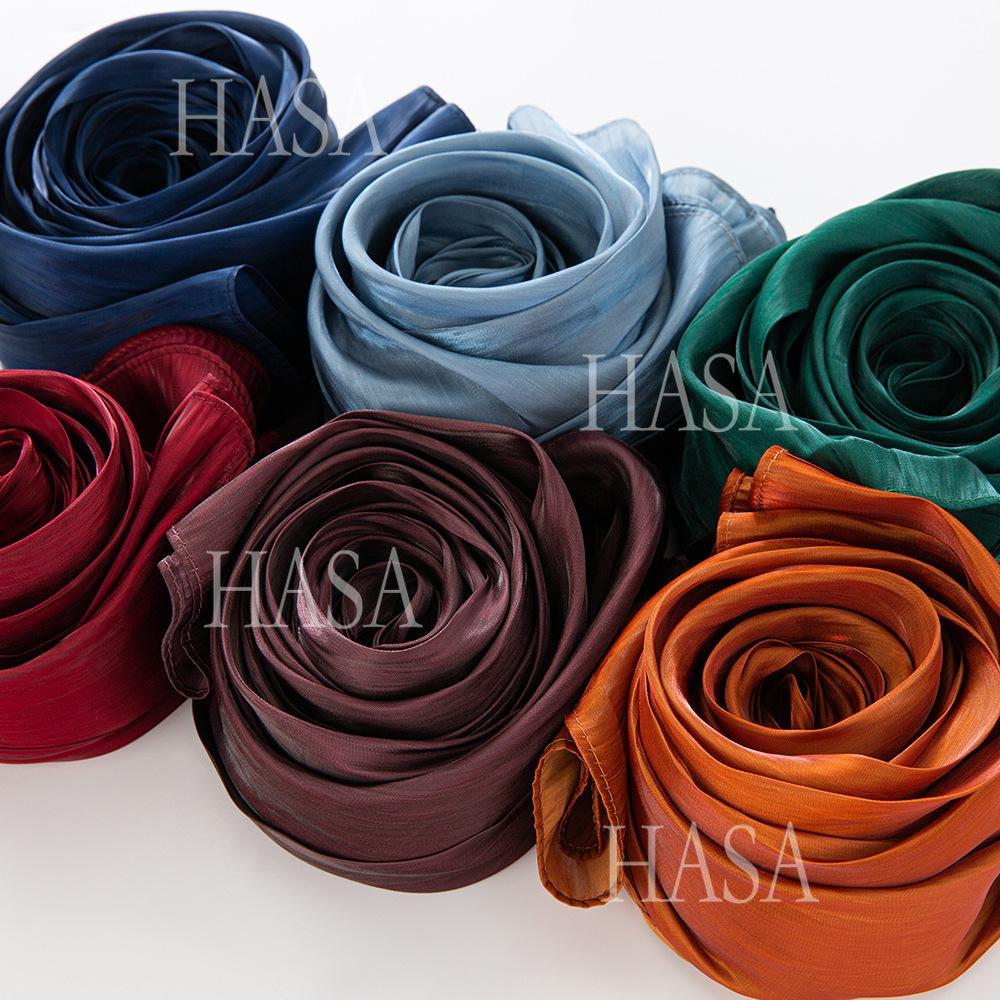 LUMAYA6479 A Simple Silk Scarf with A Mellow Color and A Light and Drapey Design