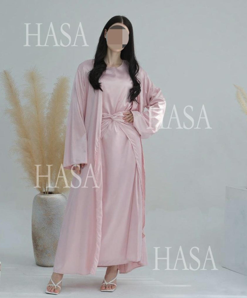 LM6581 Solid color three-piece women's long skirt suit
