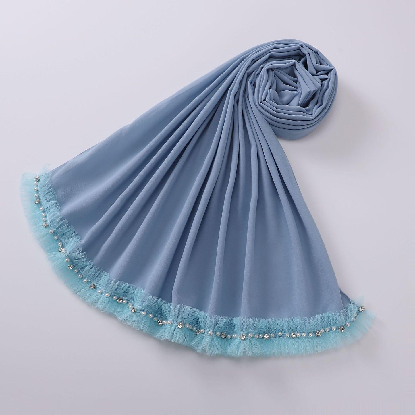 LUMAYA LM1118 Pearl Chiffon Lace Headscarf