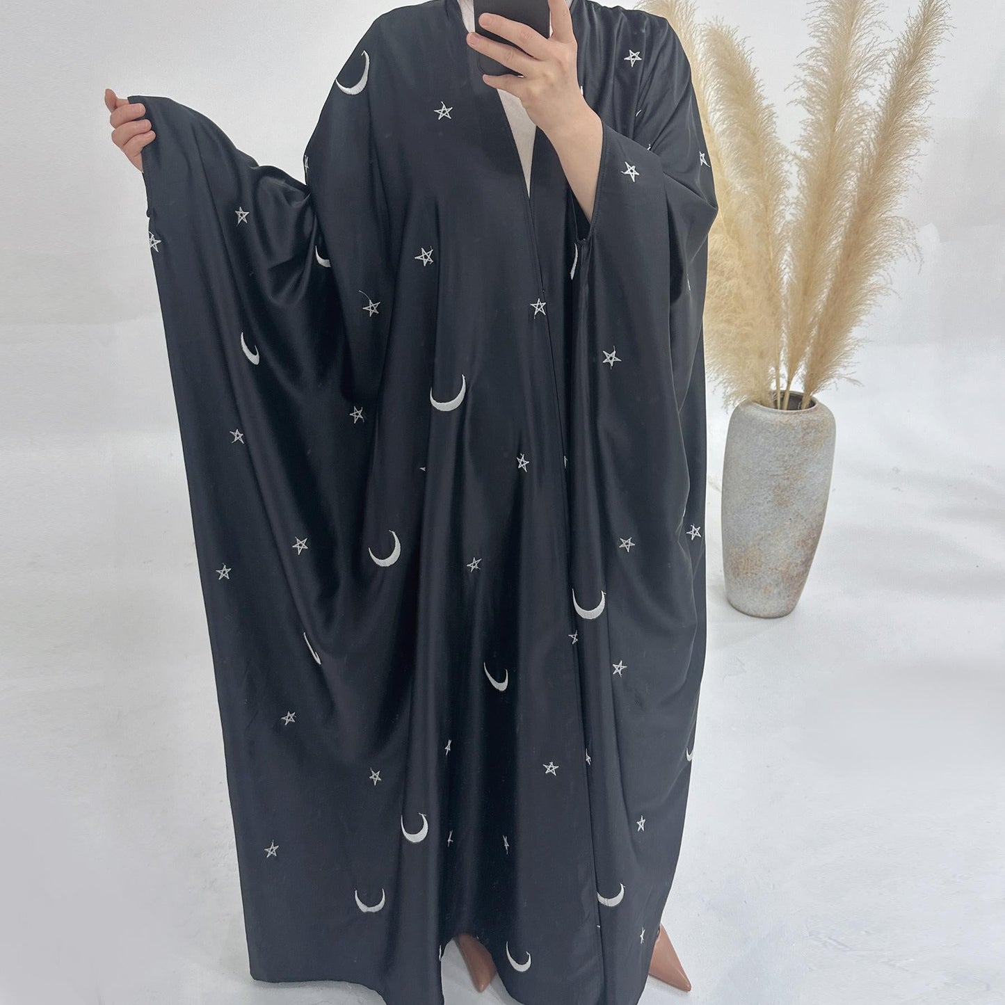 LUMAYA LM1171 Moon Embroidered Robe Kaftan Abaya