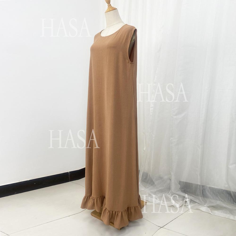 LUMAYA5860 Fashionable Imitation Linen Solid Color Robe, BreatLUMAYAble and Comfortable Leading The Trend abaya girl