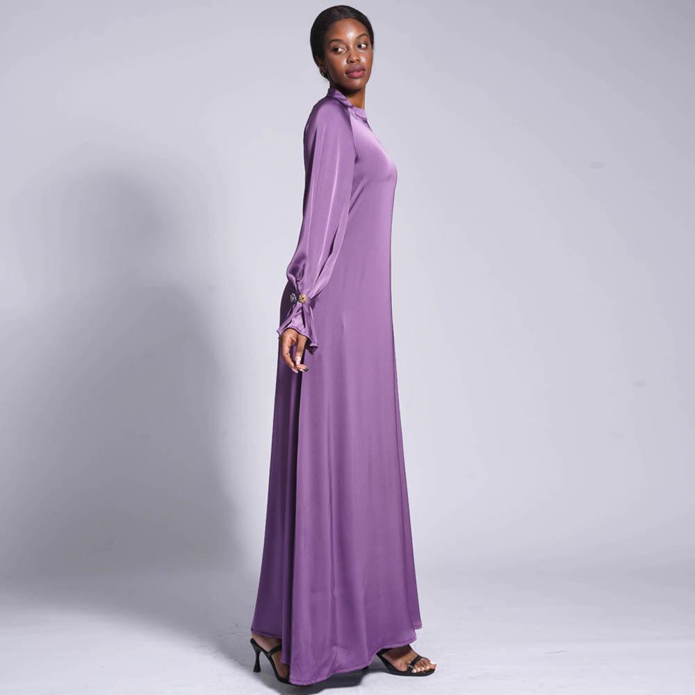 LUMAYA LUMAYA0436 Diamond Buckle Long Solid Loose Dress