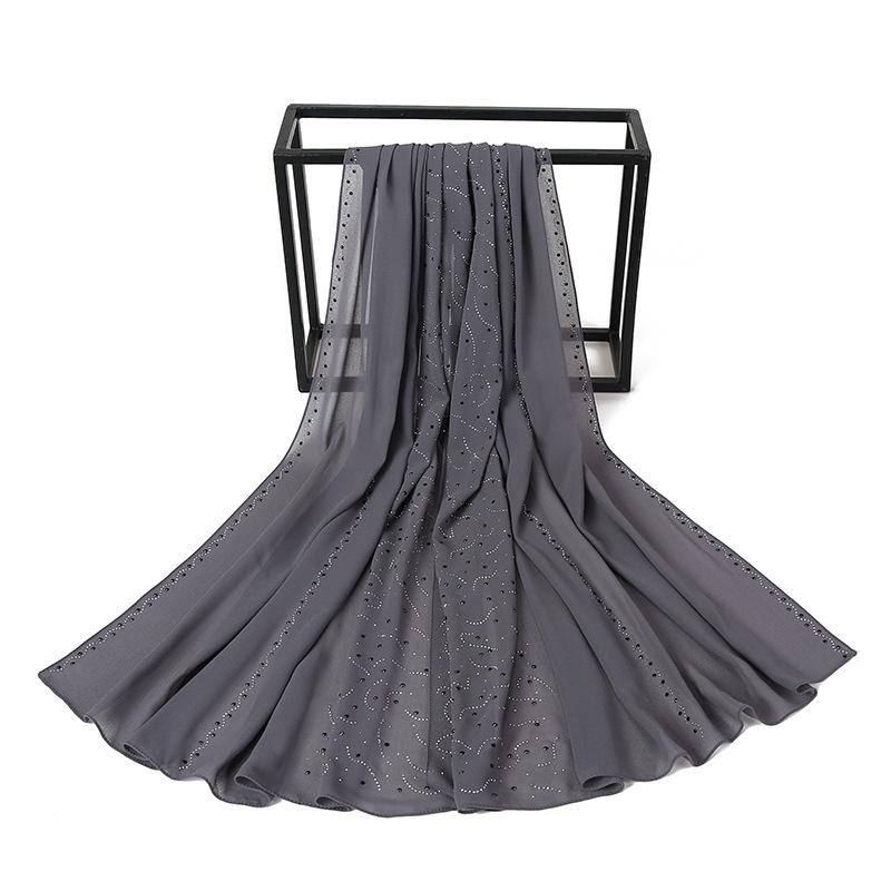 LUMAYA LM1127 Pearl Chiffon Rhinestone Headscarf