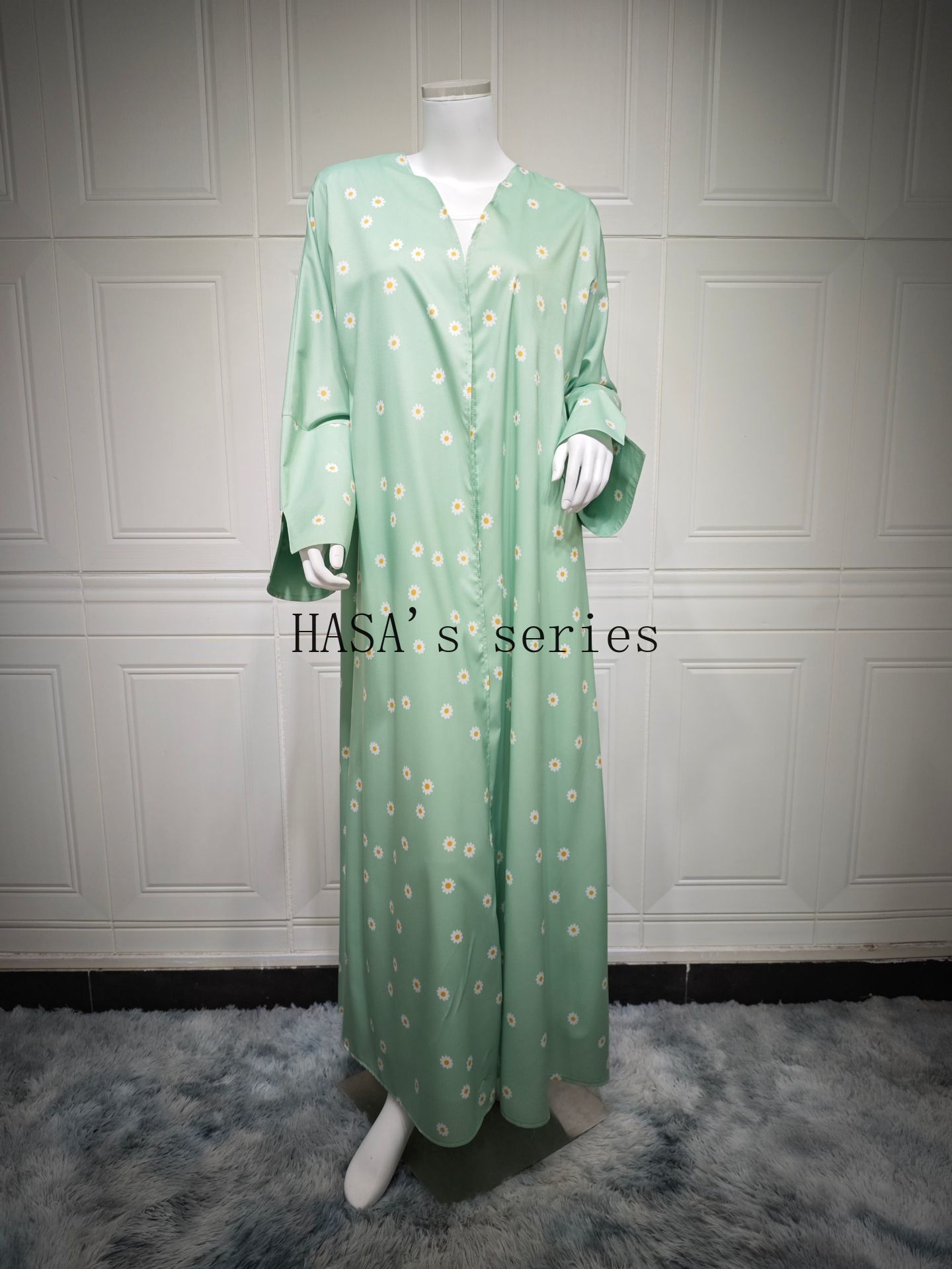 LUMAYA5104 Fresh and stylish printed loose-fitting cardigan, a long-sleeved, flowing long coat.