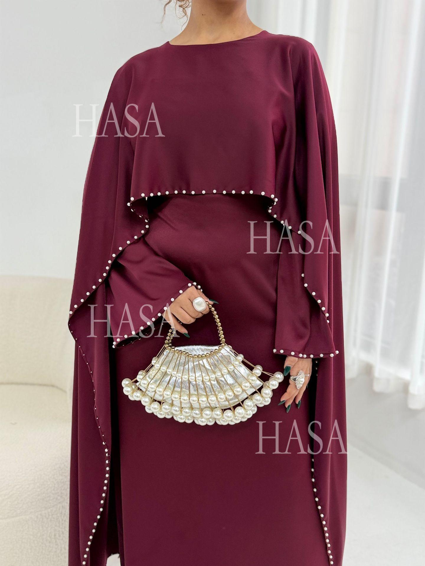 LUMAYA6697 Robe Decorated with Pearls and Beads.