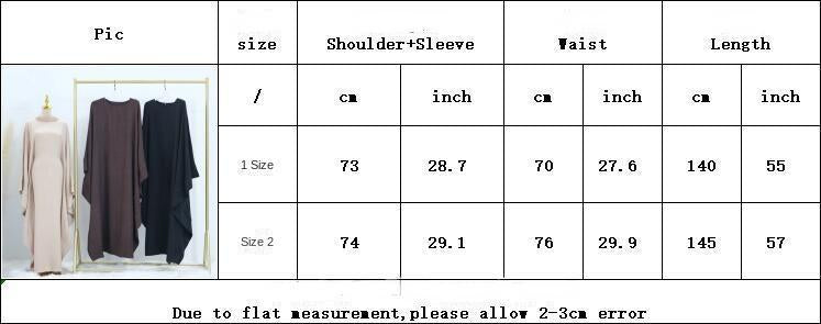 LUMAYA LM1177 Waist Raging Bat Sleeves Dress Crepe Kaftan with Built-in Belt