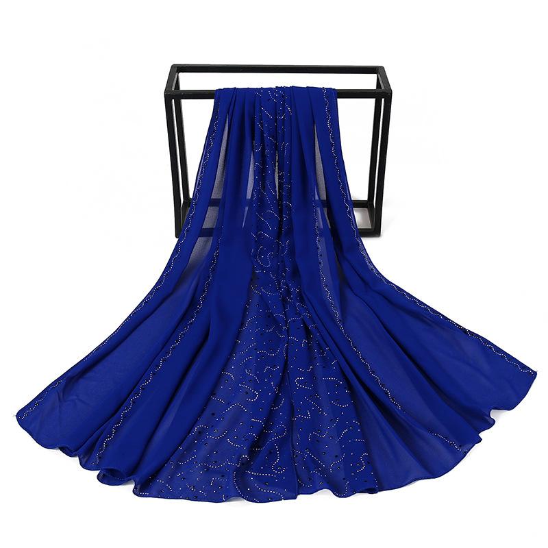 LUMAYA LM1127 Pearl Chiffon Rhinestone Headscarf