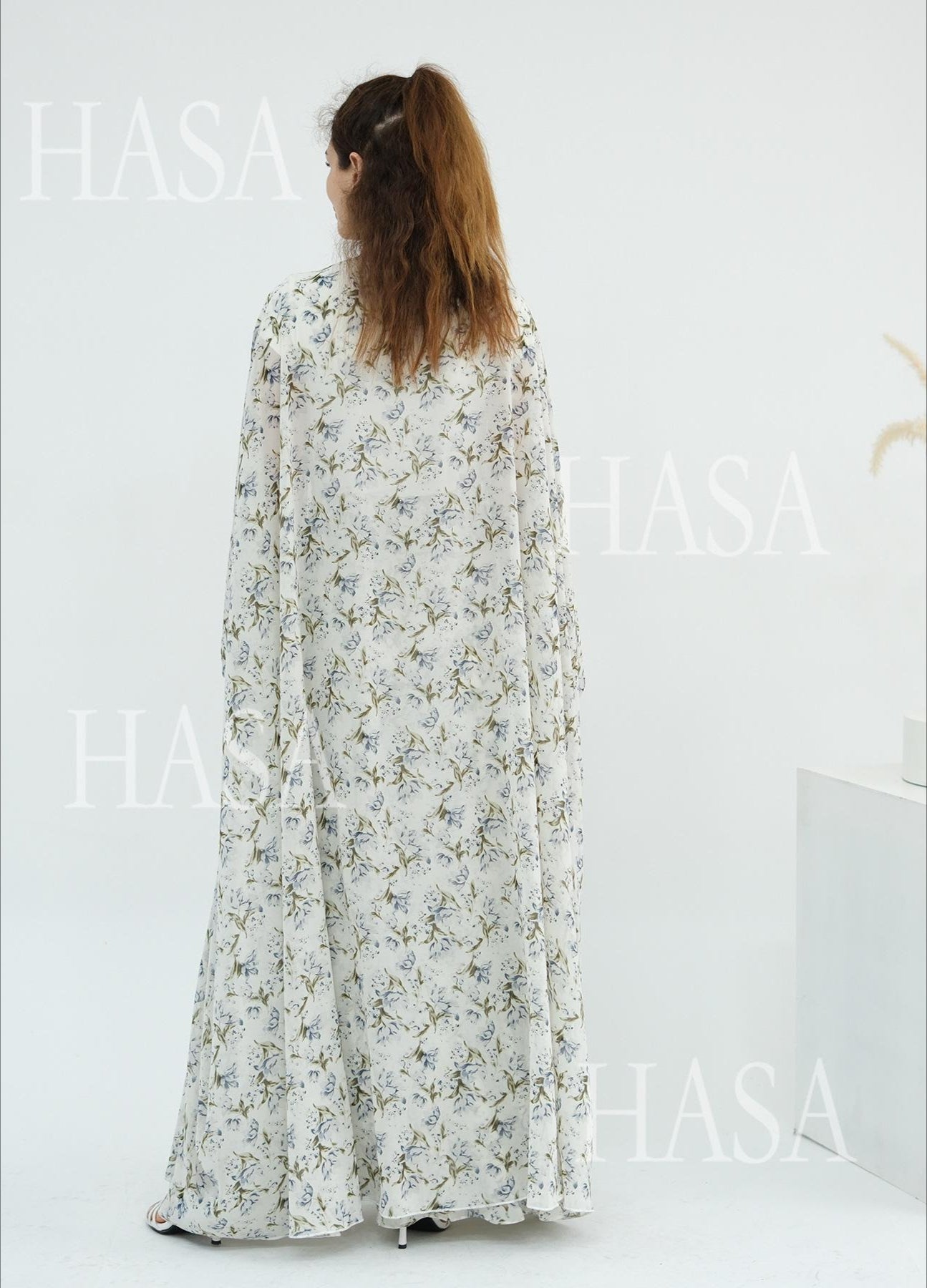 LM6580 Printed cardigan and skirt two-piece set