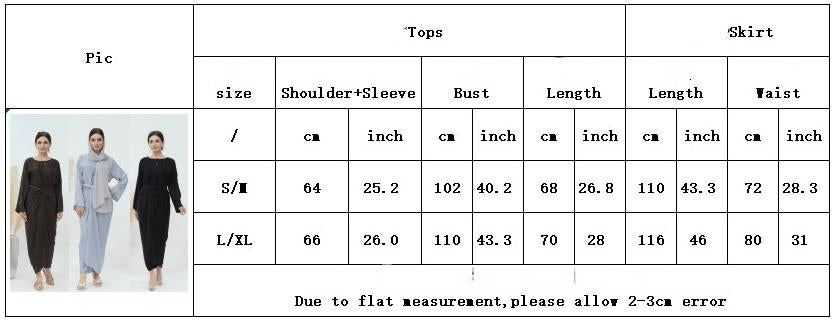 LUMAYA LUMAYA1010 2PCS Set Fashion Top and Skirt