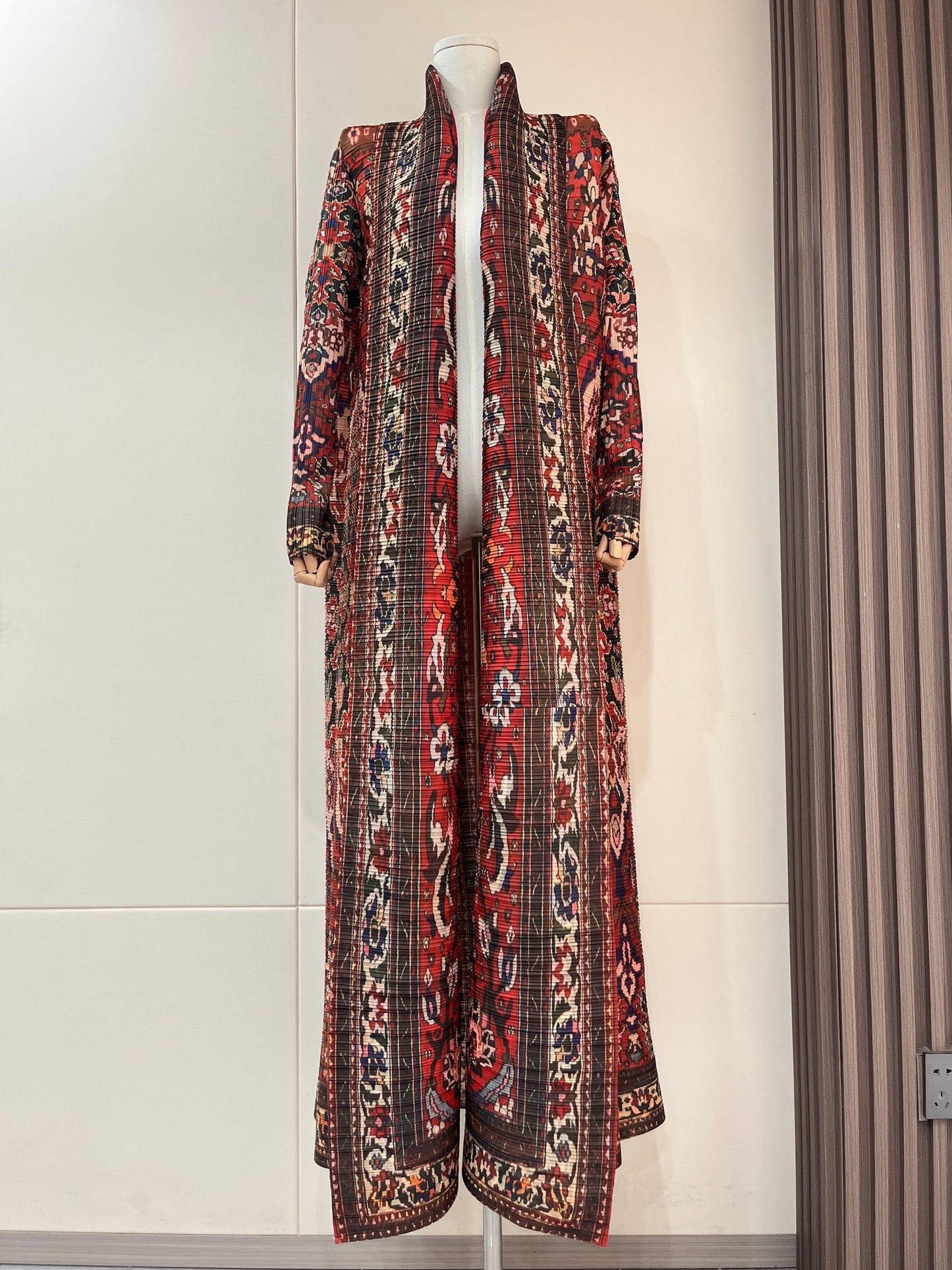 LUMAYA6706 Bohemian Elegance , Vibrant Red Printed Abaya