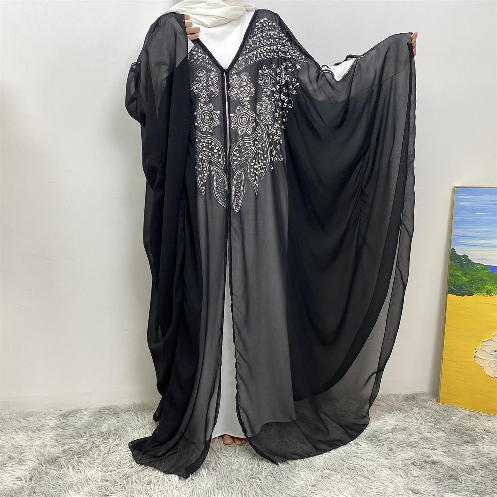 LUMAYA LUMAYA1085 Muslim Rhinestone Cardigan Dress