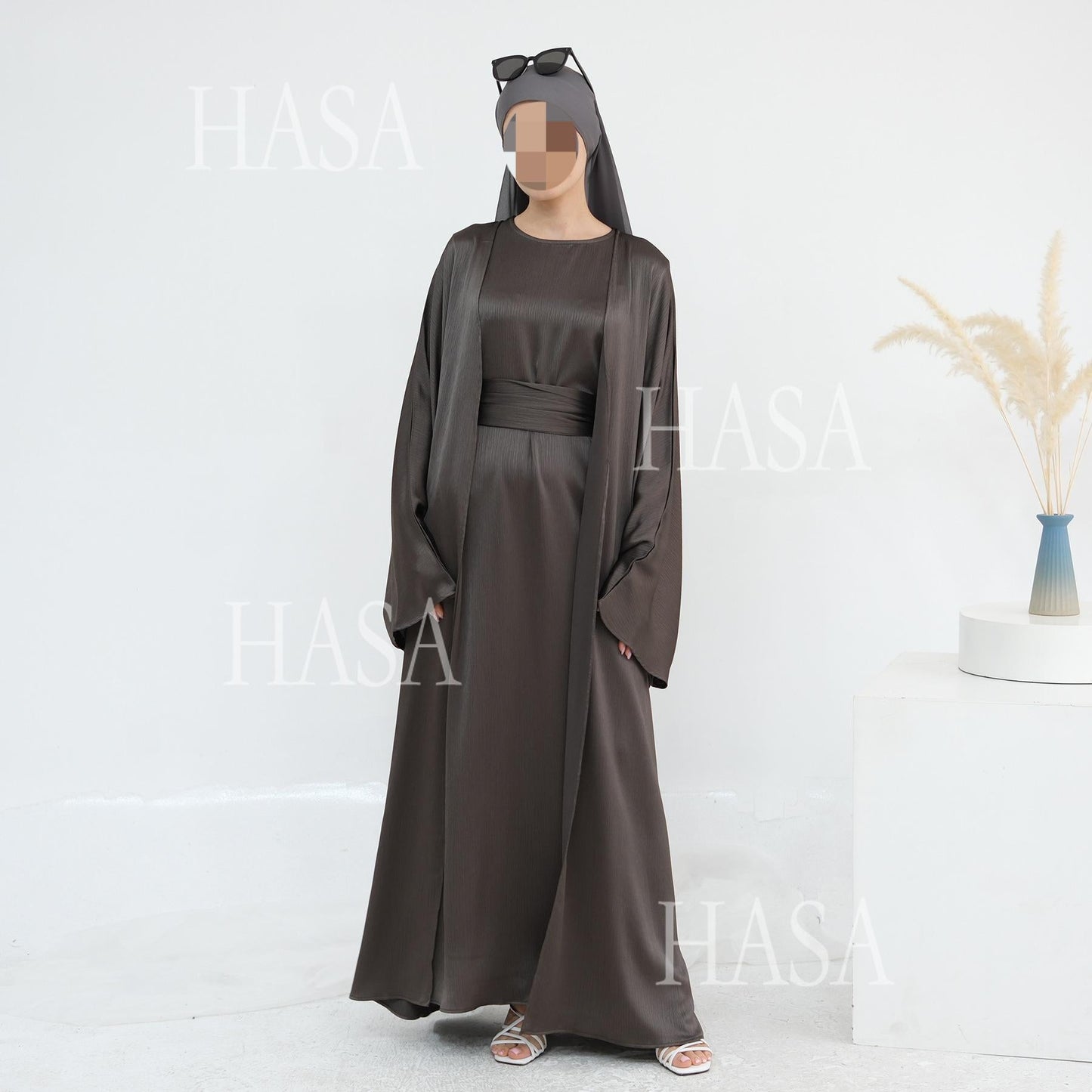 LM6575 Elegant Two-piece Cardigan Robe Set