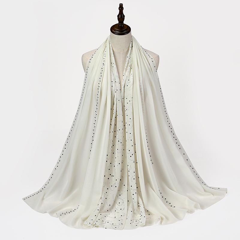 LUMAYA LM1127 Pearl Chiffon Rhinestone Headscarf