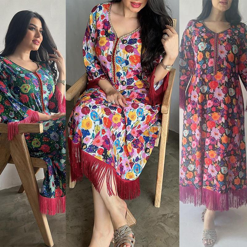 LUMAYA LUMAYA1080 Printed Casual Muslim Abaya