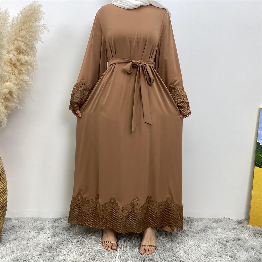 LUMAYA LUMAYA1084 Muslim Fashion Lace Robe Dress