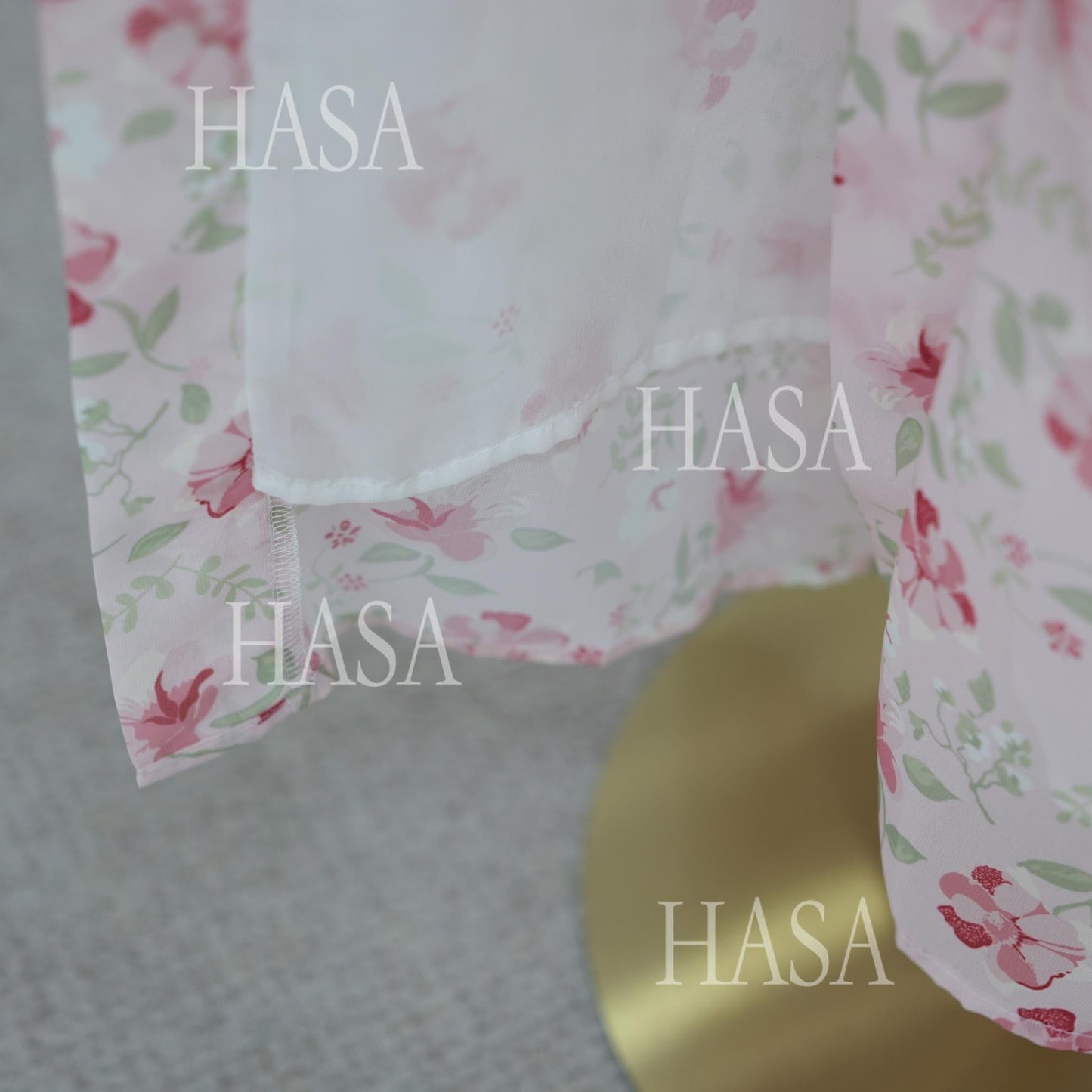 LUMAYA6515 Summer Printed Chiffon Jacket and Headscarf Two-Piece Set