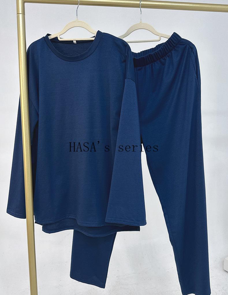 LUMAYA5488 Fashionable and Comfortable Loose Two-piece Suit - Simple Solid Color Design two  piece co  ords