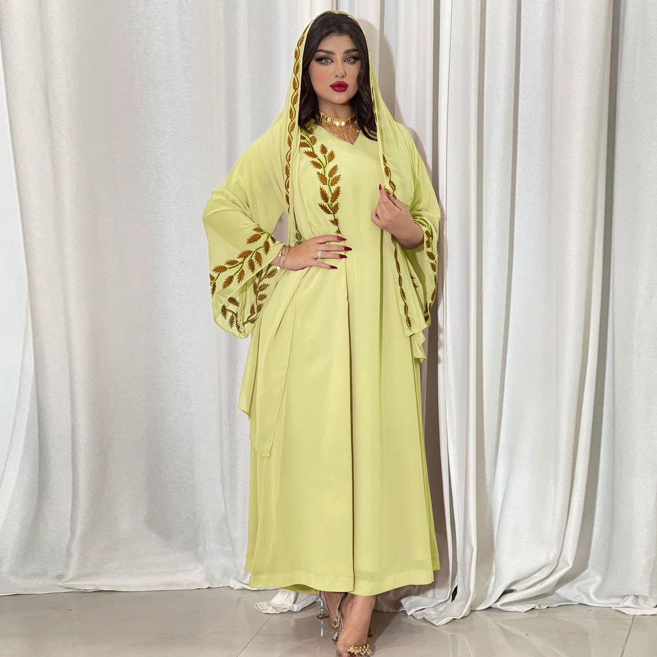 LUMAYA LUMAYA1050 2pcs Chiffon Long Muslim Dress with Hijab