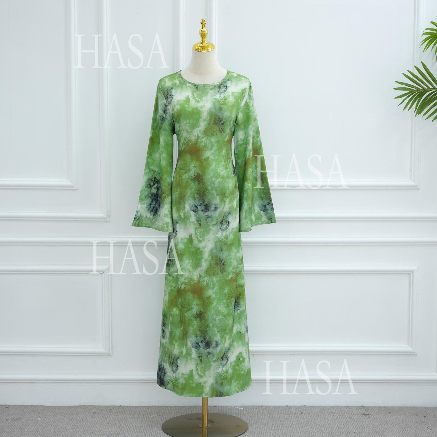 LUMAYA6550 Elegant Printed Abaya with Long Sleeves