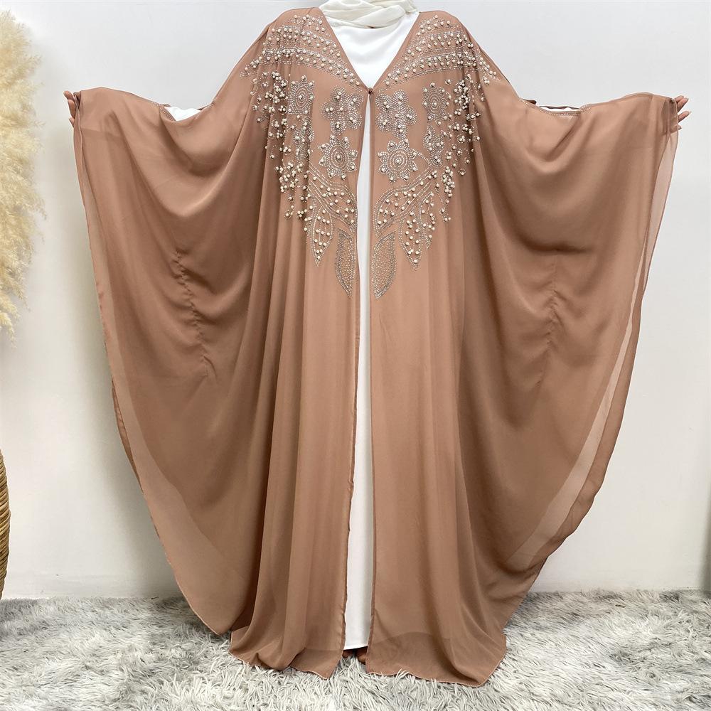 LUMAYA LUMAYA1085 Muslim Rhinestone Cardigan Dress
