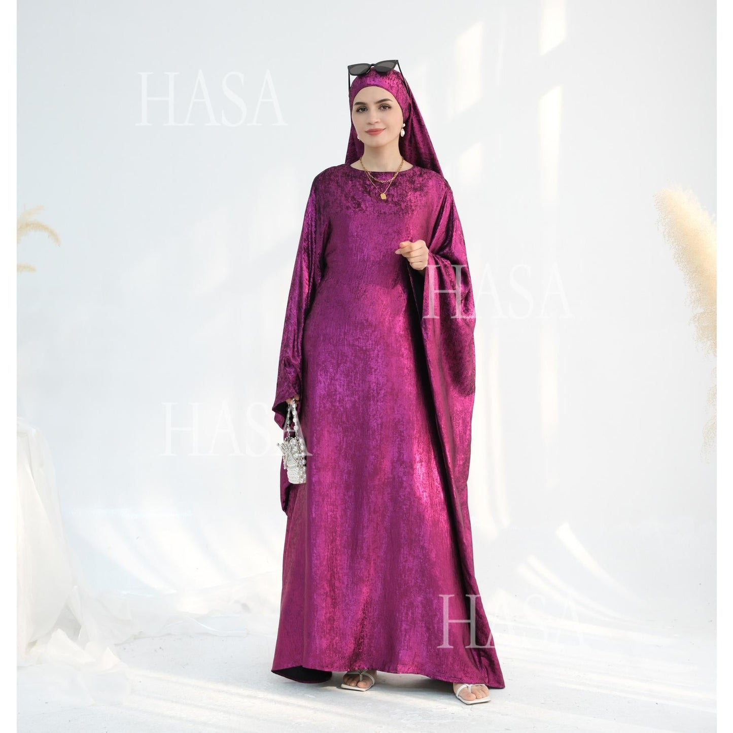 LUMAYA5879 Light-sensing Two-piece Dress | with Headscarf Design, The Overall Matching Is More Worry-free
