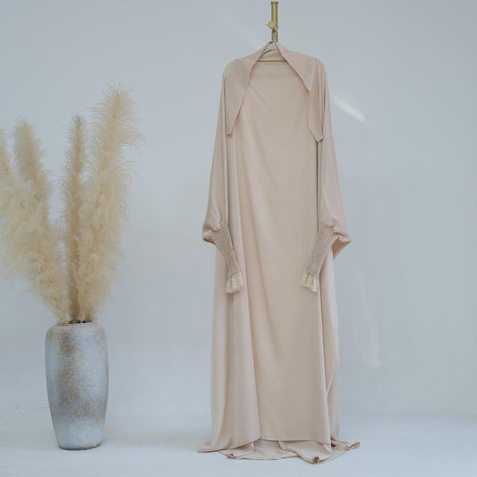 HAYA HAYA0721 Solid Color Robe Dress with A Large Swing