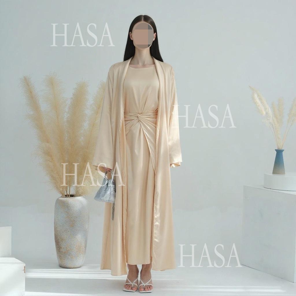 LM6581 Solid color three-piece women's long skirt suit
