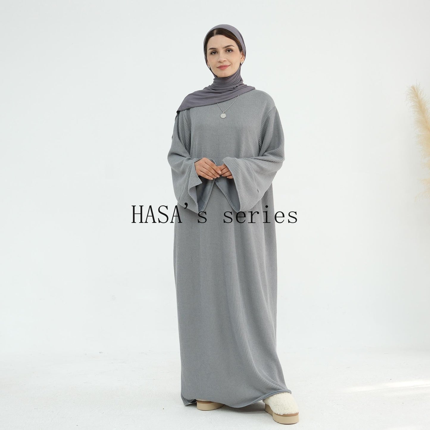 LUMAYA5440 Large Sleeve Thick Knitted Sweater Dress - Loose and Elegant Long Dress party  wear red dress thick  thigh 2  part bow  outfits