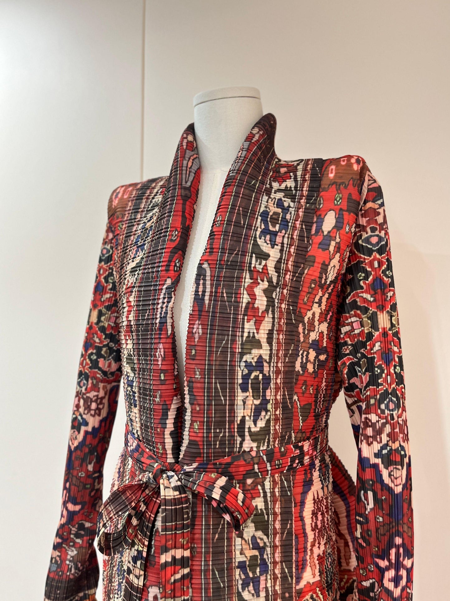 LUMAYA6706 Bohemian Elegance , Vibrant Red Printed Abaya