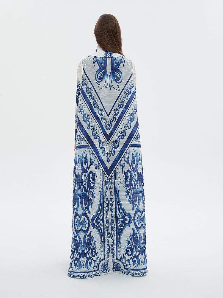 LUMAYA6704 Porcelain Dreams Blue and White Abaya for Ramadan