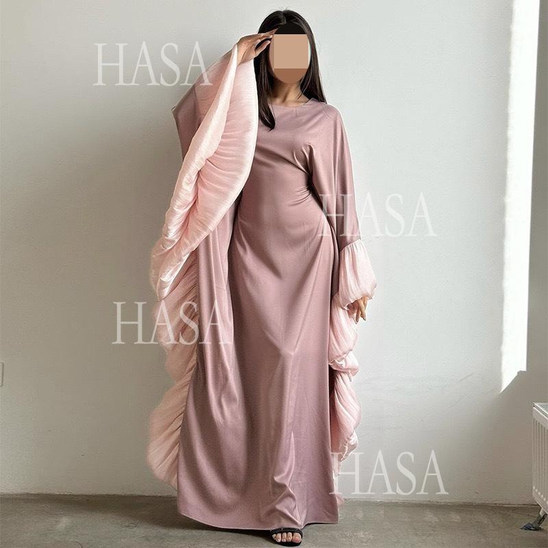 LUMAYA6473 Elegant and Graceful Heavy Stitching Lace Sleeve Robe