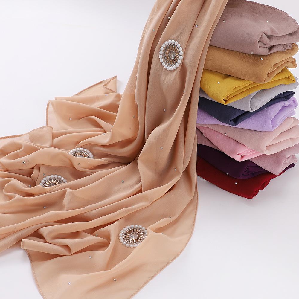 LUMAYA LM1126 Pearl Chiffon Baotou Scarf
