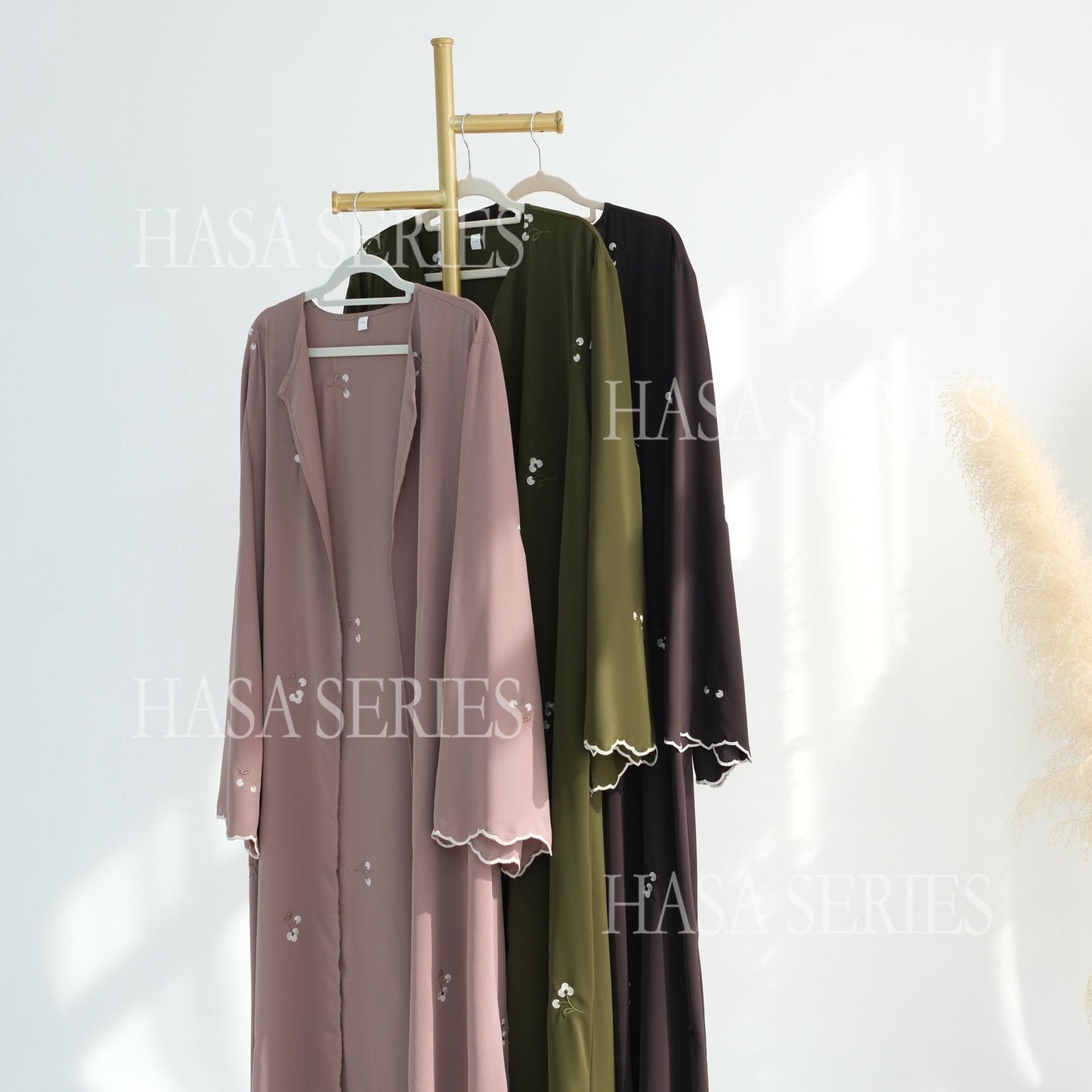 LUMAYASASERIES LUMAYA6682 Embroidered Floral Pattern Long Cardigan