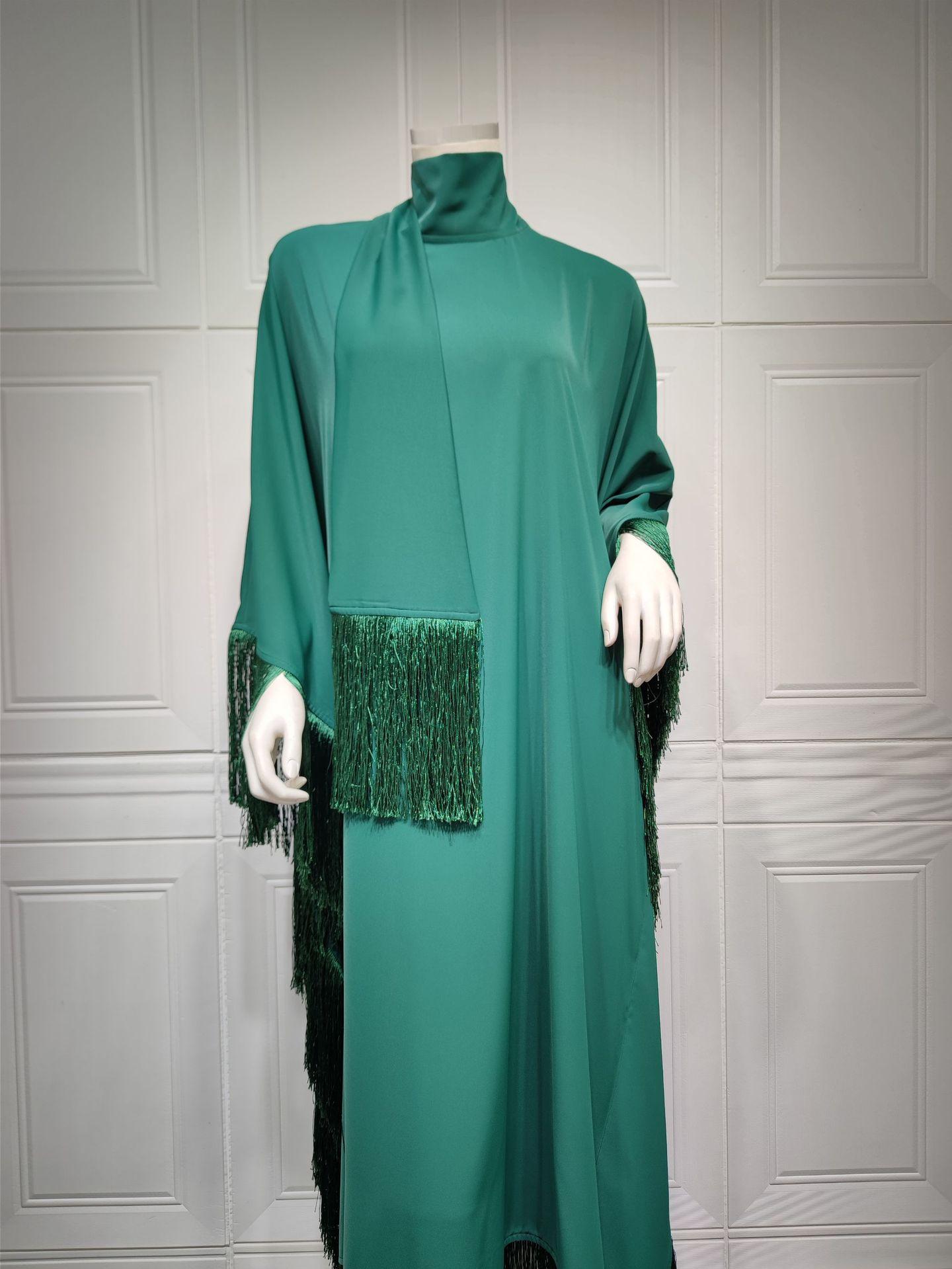 LUMAYA0467 Ladies Dolman Sleeve Tassel Kaftan High Fashion Dress modest party dress