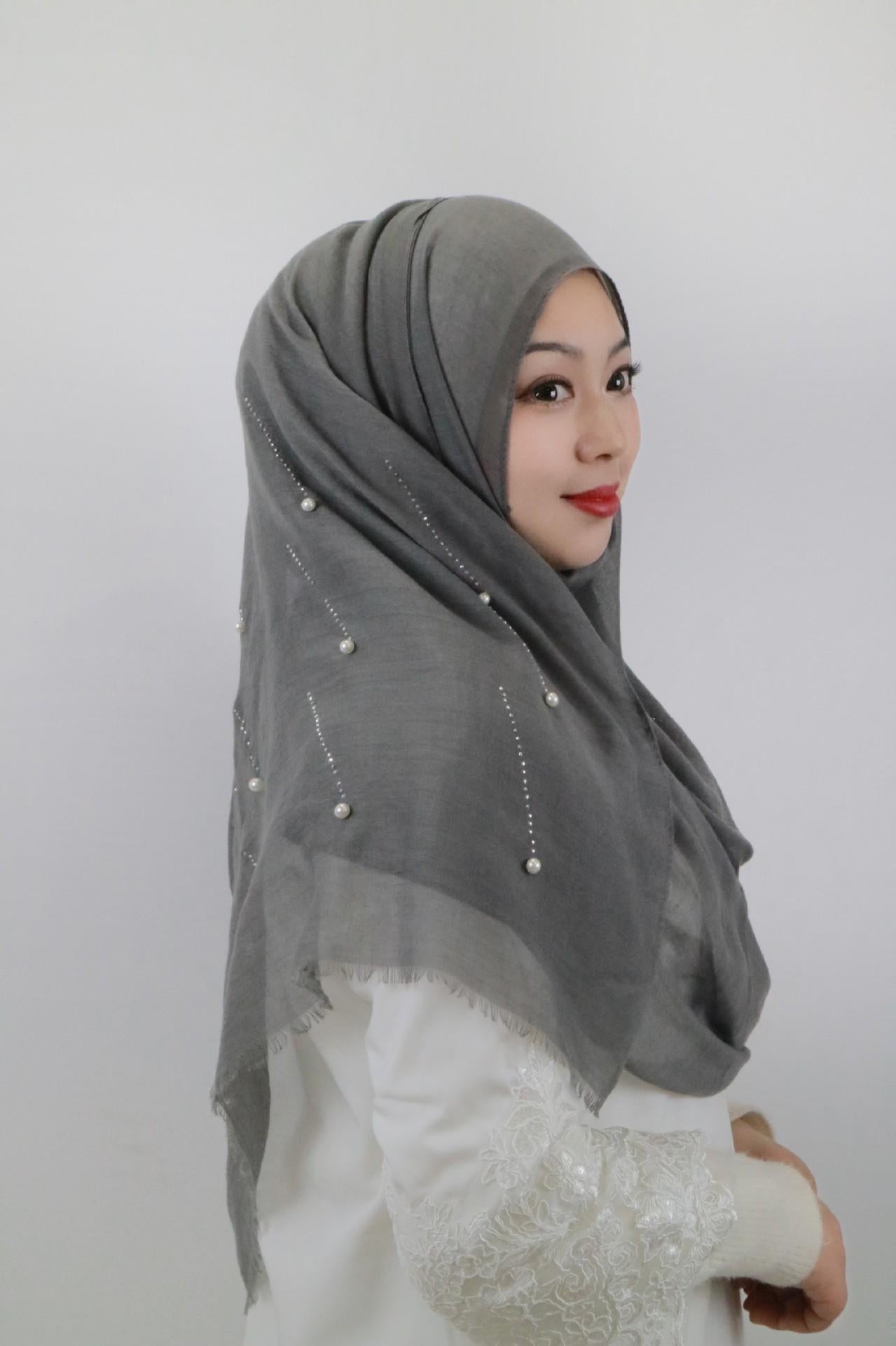 LUMAYA LM1106 Solid Color Scarf Long Beaded SLMwl Headband