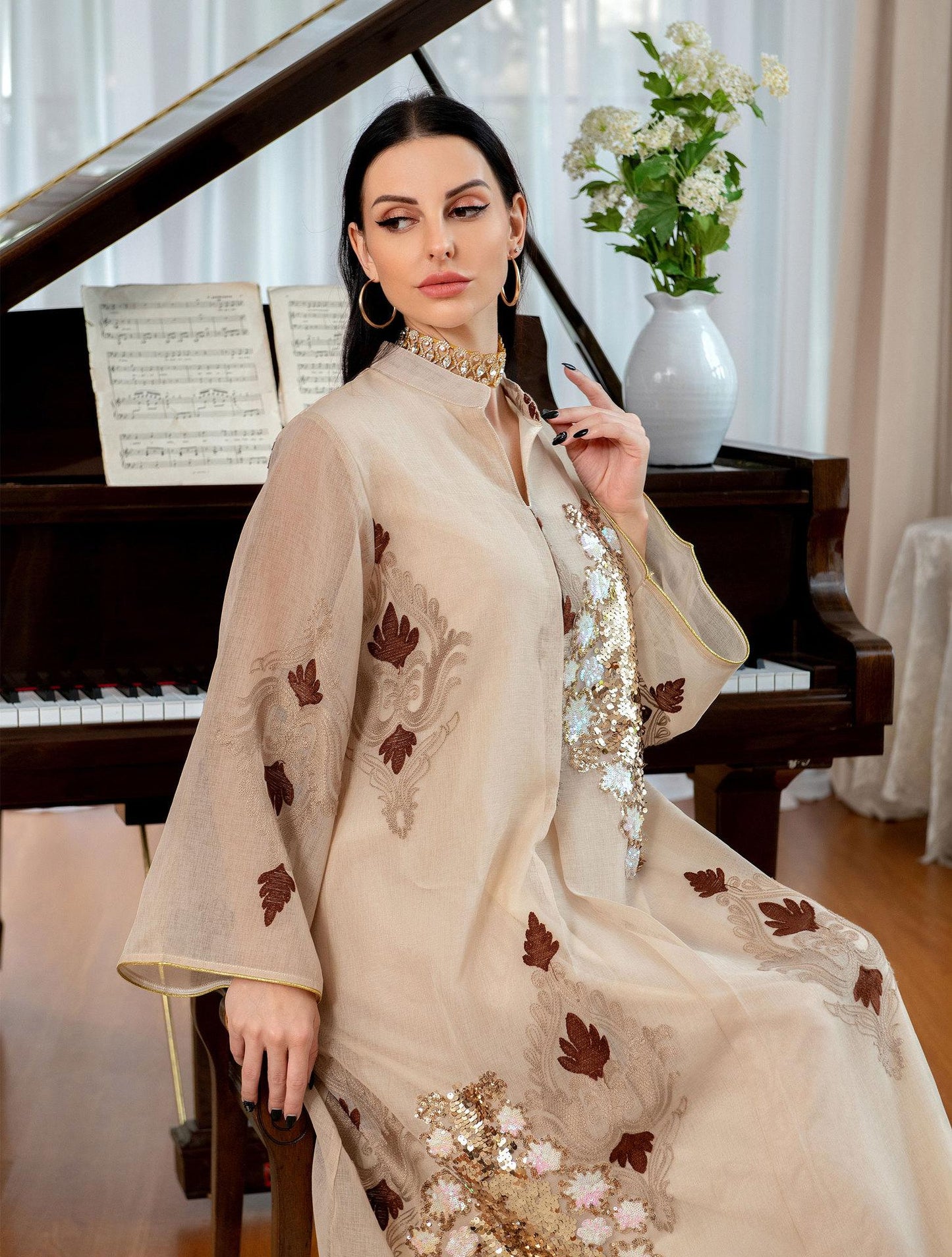 LUMAYA LUMAYA0443 Muslim Embroidered Dress
