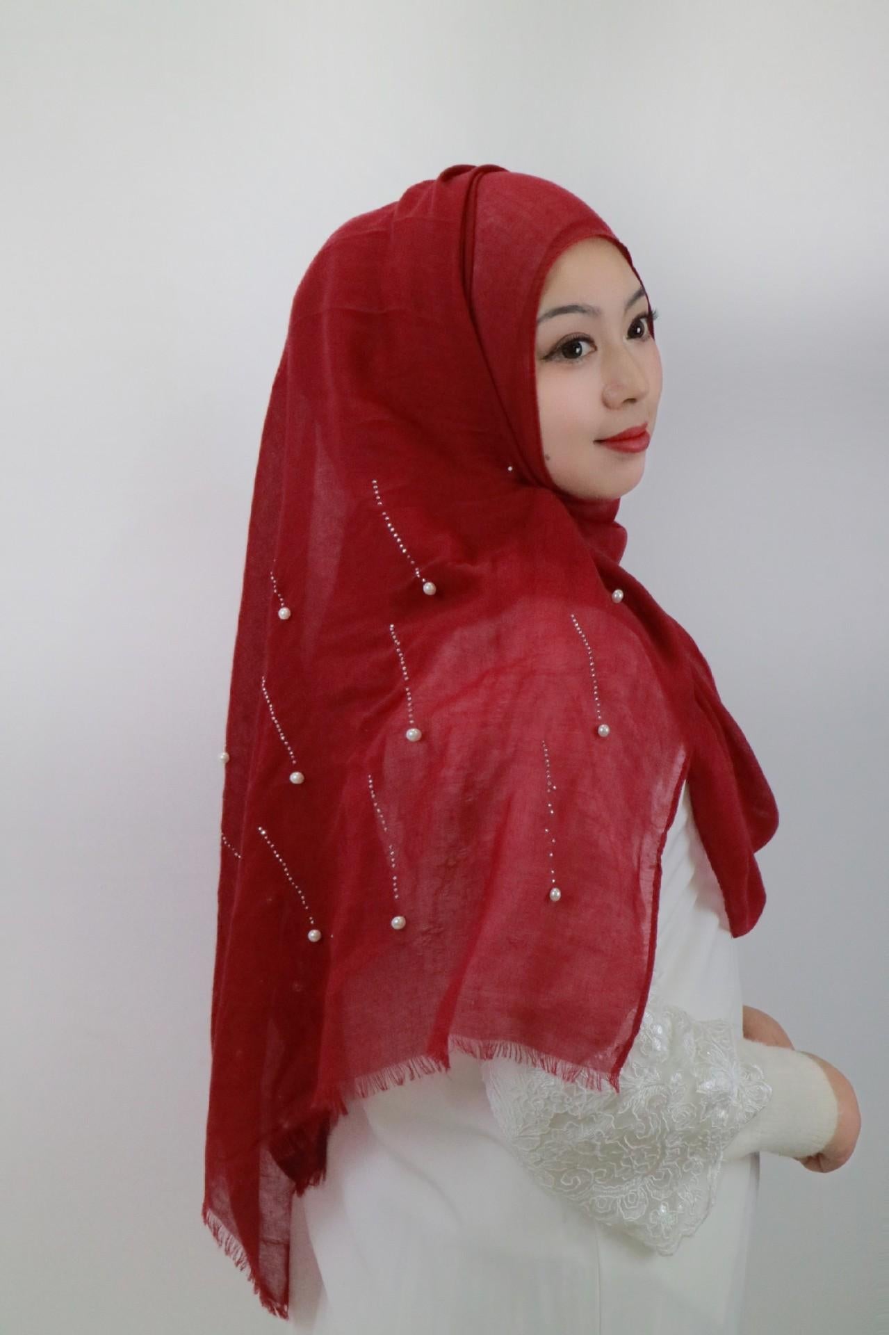 LUMAYA LM1106 Solid Color Scarf Long Beaded SLMwl Headband