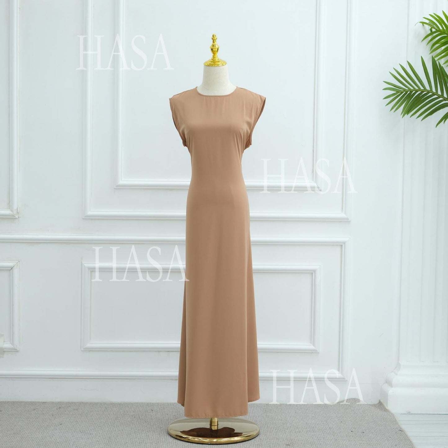 LUMAYA6470 Sleeveless Long Dress with Adjustable Back Lacing