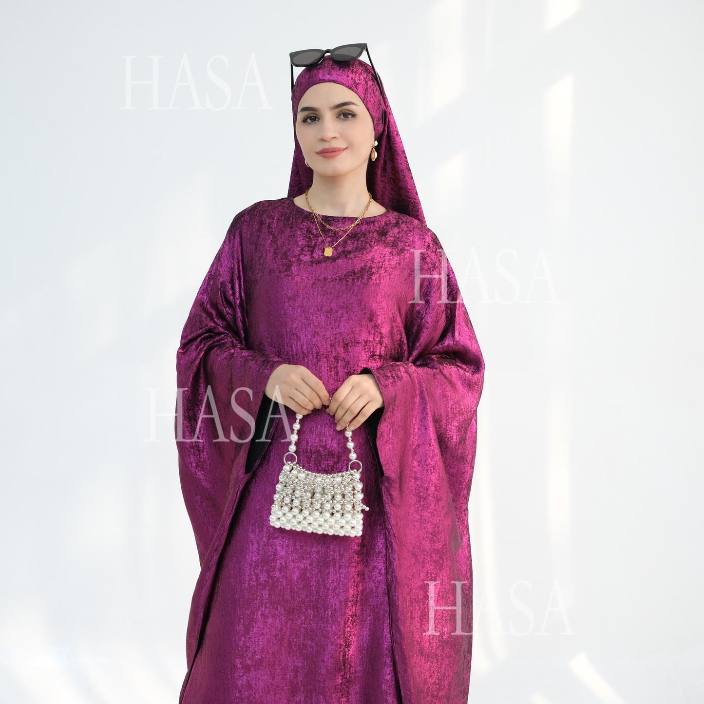 LUMAYA5879 Light-sensing Two-piece Dress | with Headscarf Design, The Overall Matching Is More Worry-free